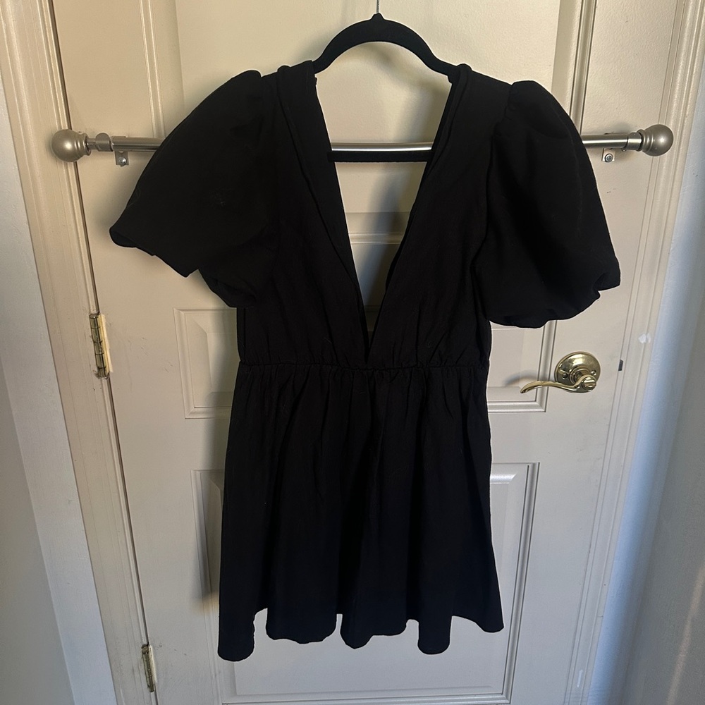 Meshki - Myrah Puff Sleeve Linen Mini Dress